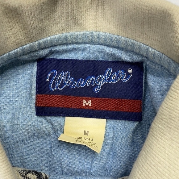 Vintage Wrangler Western Aztec Polo Shirt Size Medium - Picture 5 of 7